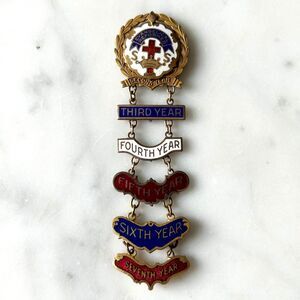 Vintage Evangelical Reformed Sunday School Attendance Pin Enamel 7 Badges